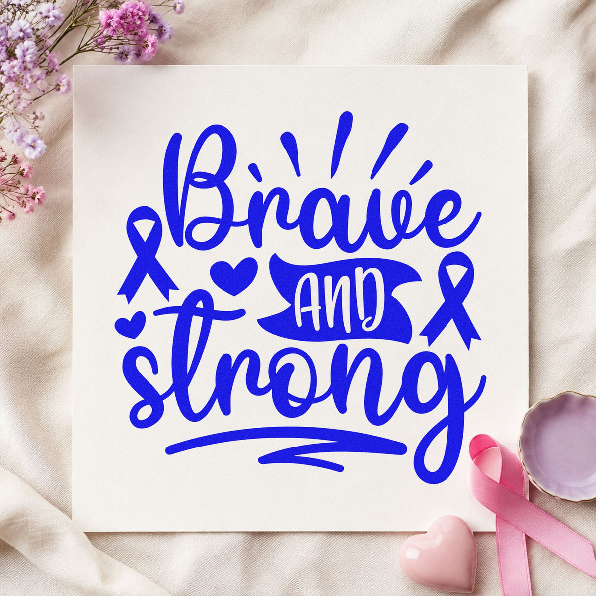 Brave And Strong Ribbons Slim Pre-Inked Stamp in use 5