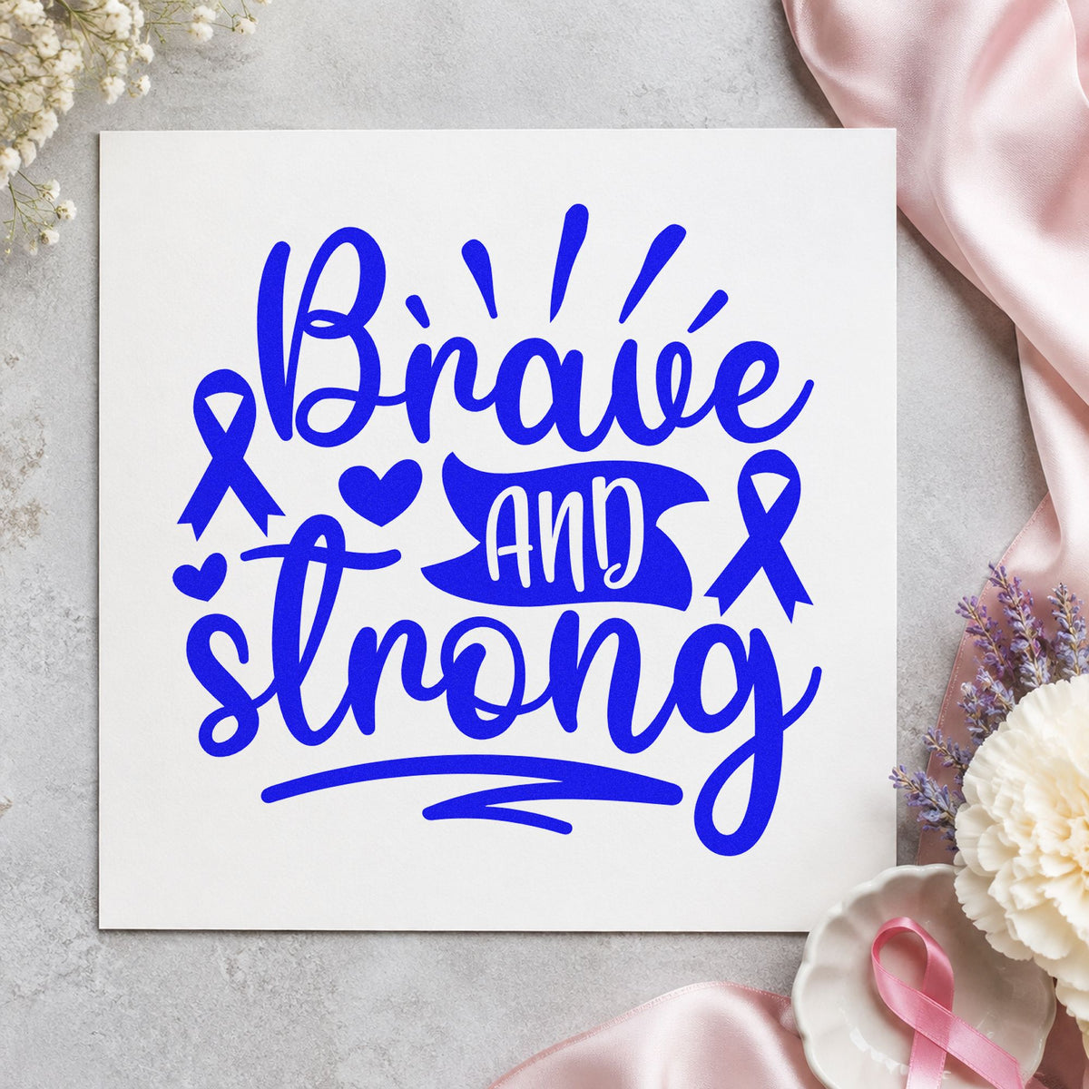 Brave And Strong Ribbons Slim Pre-Inked Stamp in use 6