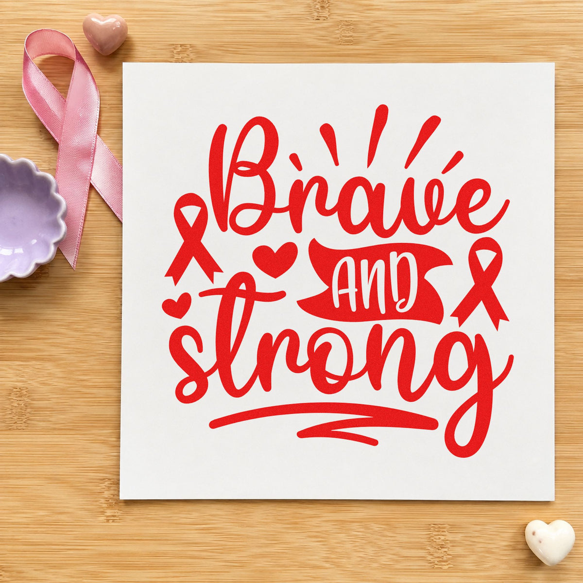 Brave And Strong Ribbons Slim Pre-Inked Stamp in use 7