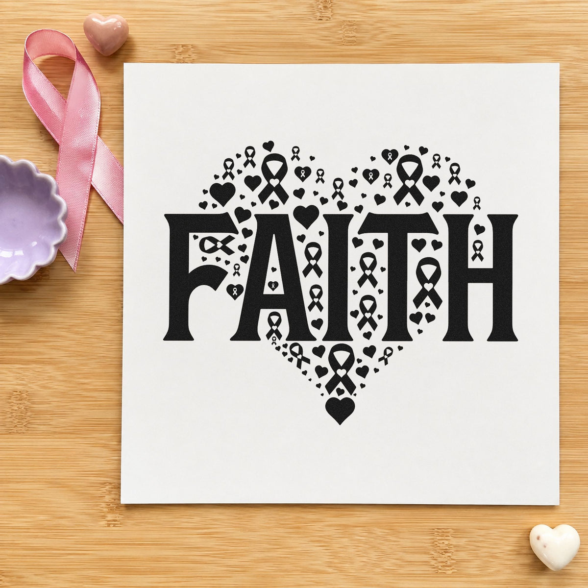 Faith Awareness Heart With Cross Hand Stamp – Duo in use 9