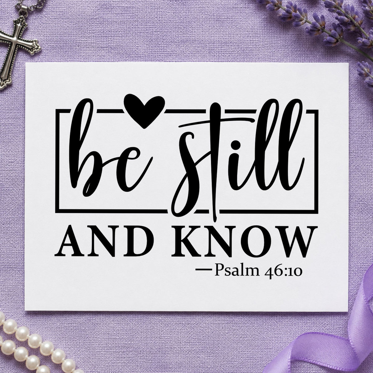 Be Still And Know Slim Pre-Inked Stamp in use 4