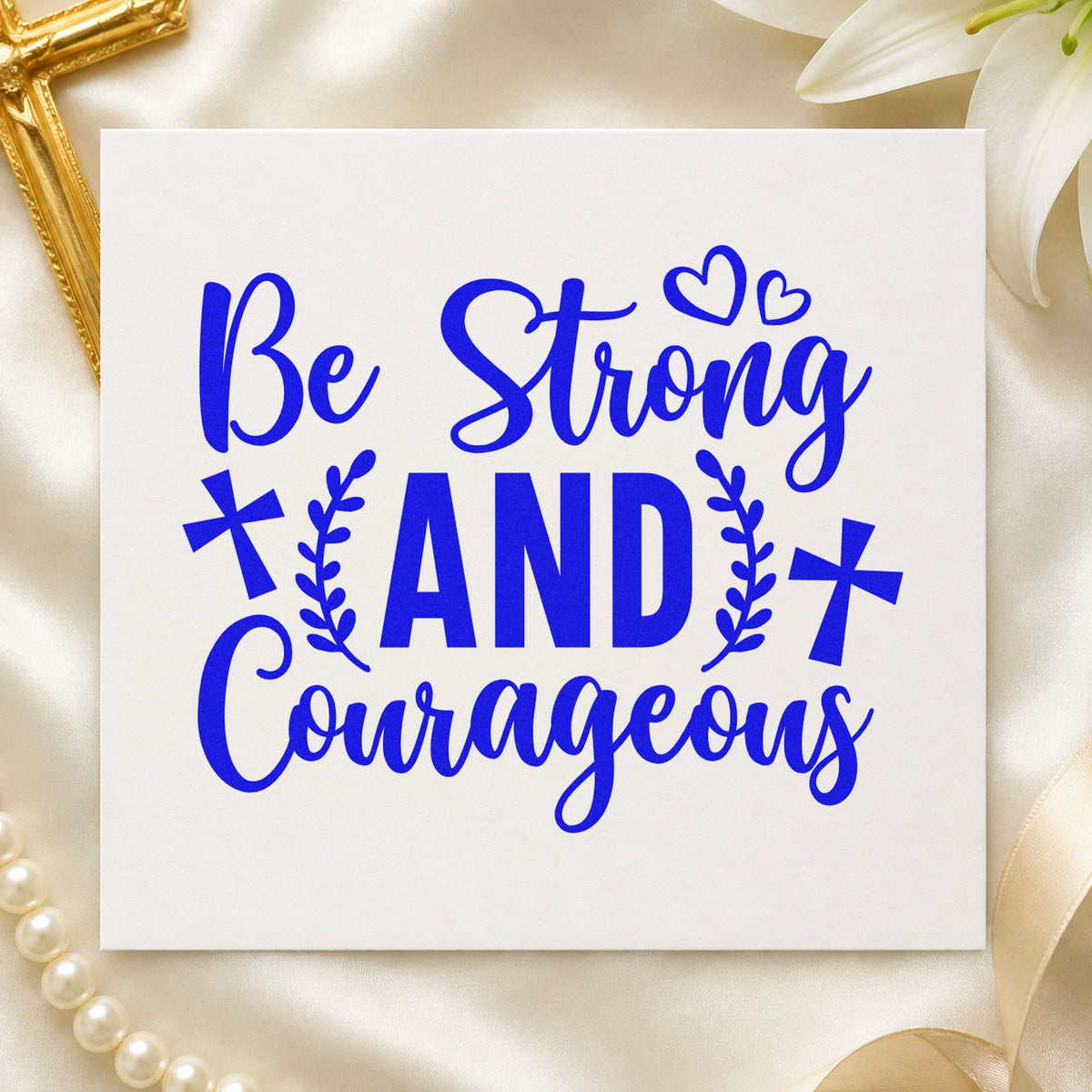 Be Strong And Courageous With Cross Hand Stamp – Duo in use 5