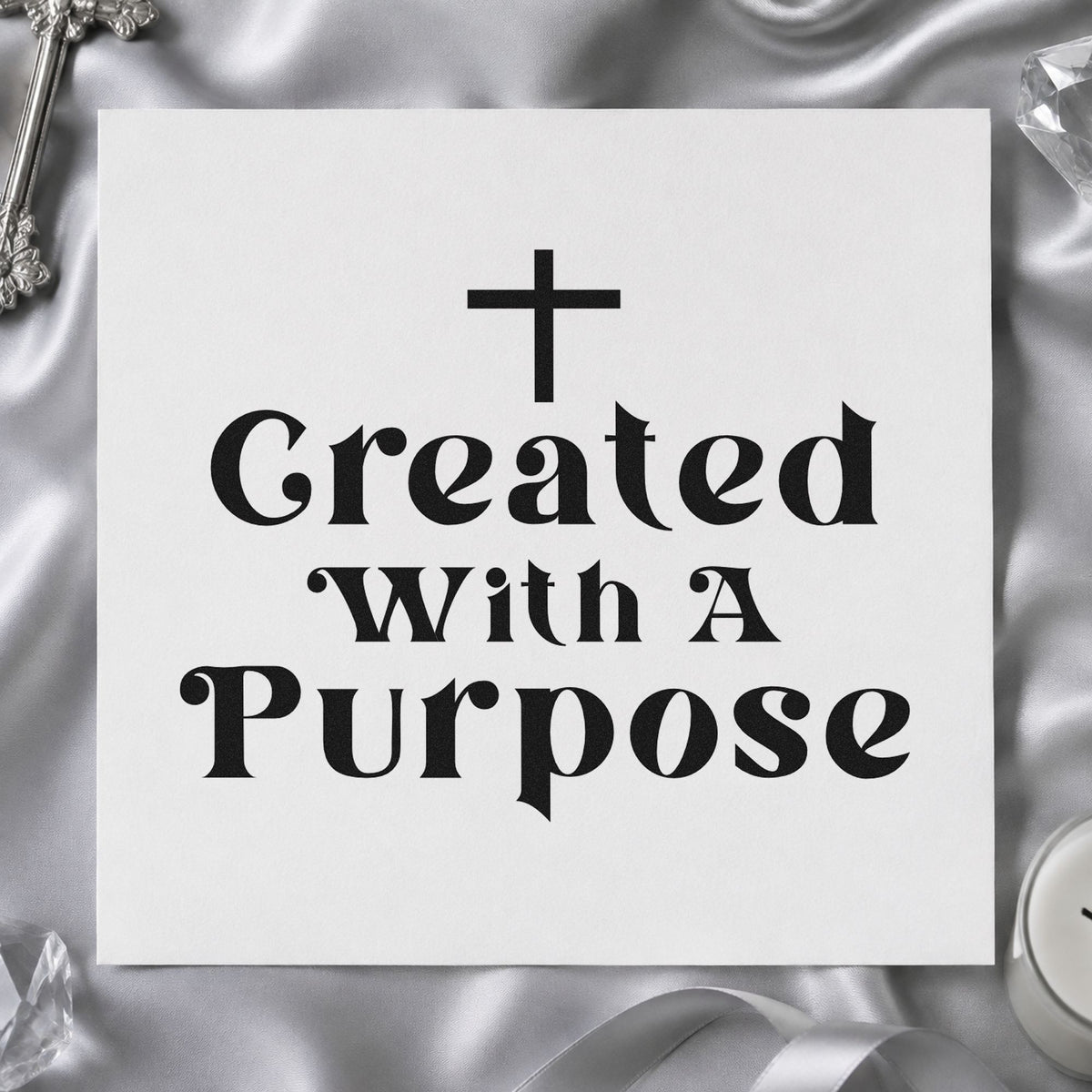 Created with a Purpose rubber stamp printed in black ink, ready for special needs ministry and similar paper crafts.