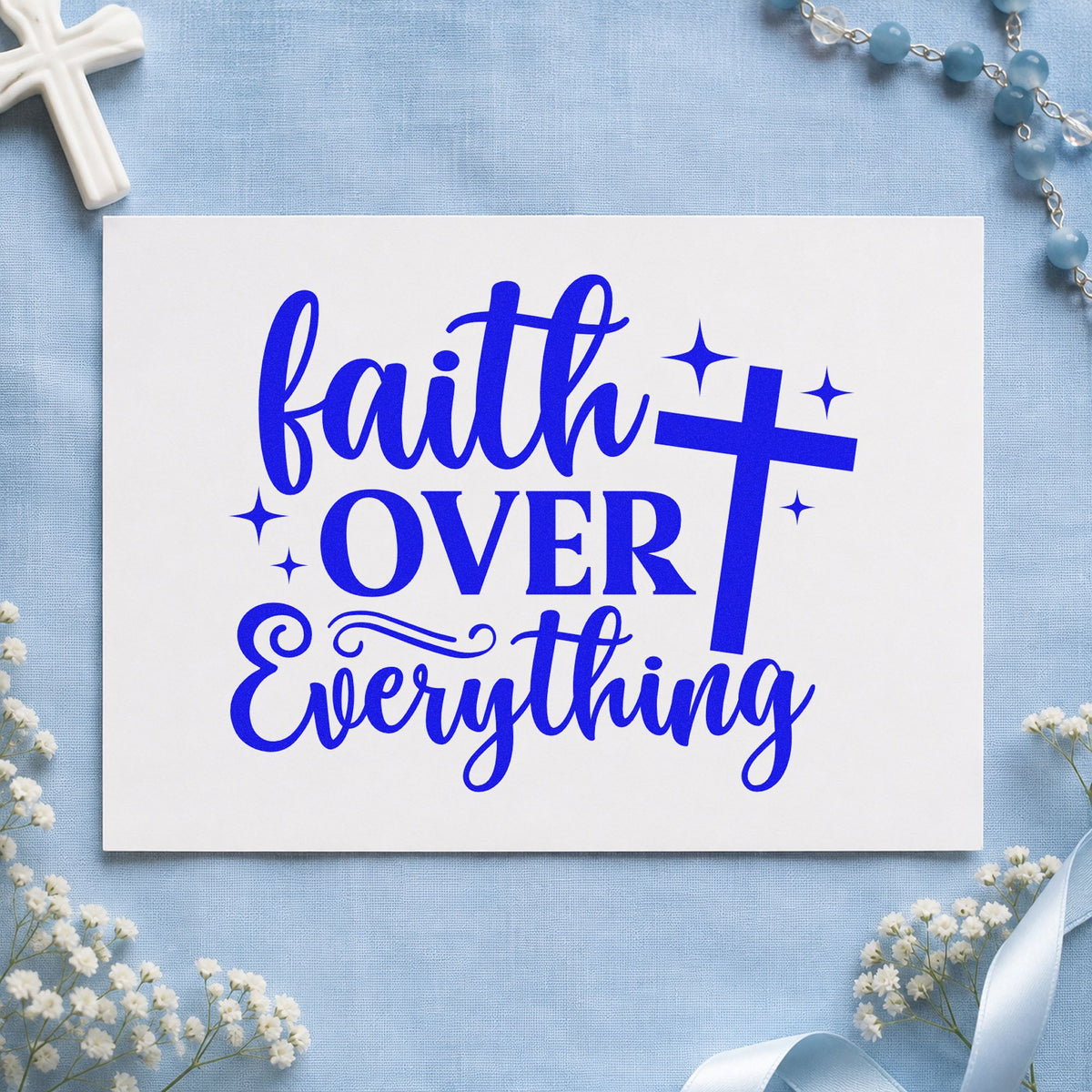 Faith Over Everything Self-Inking Stamp in use 5