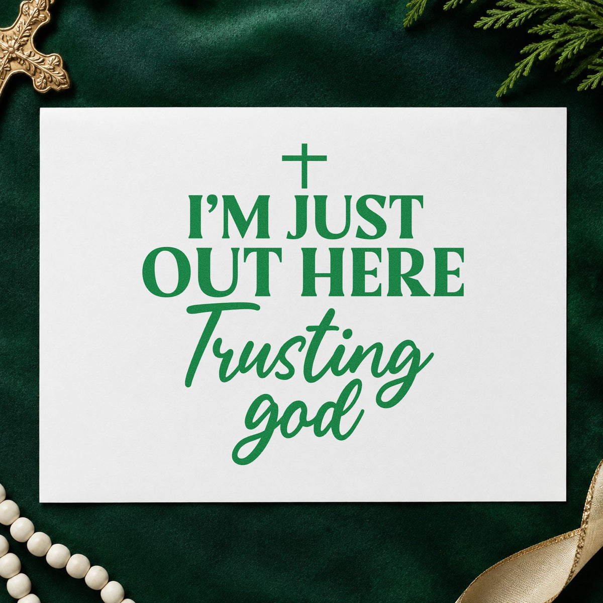 Out Here Trusting God Stamp – Slim Pre-Inked in use 3