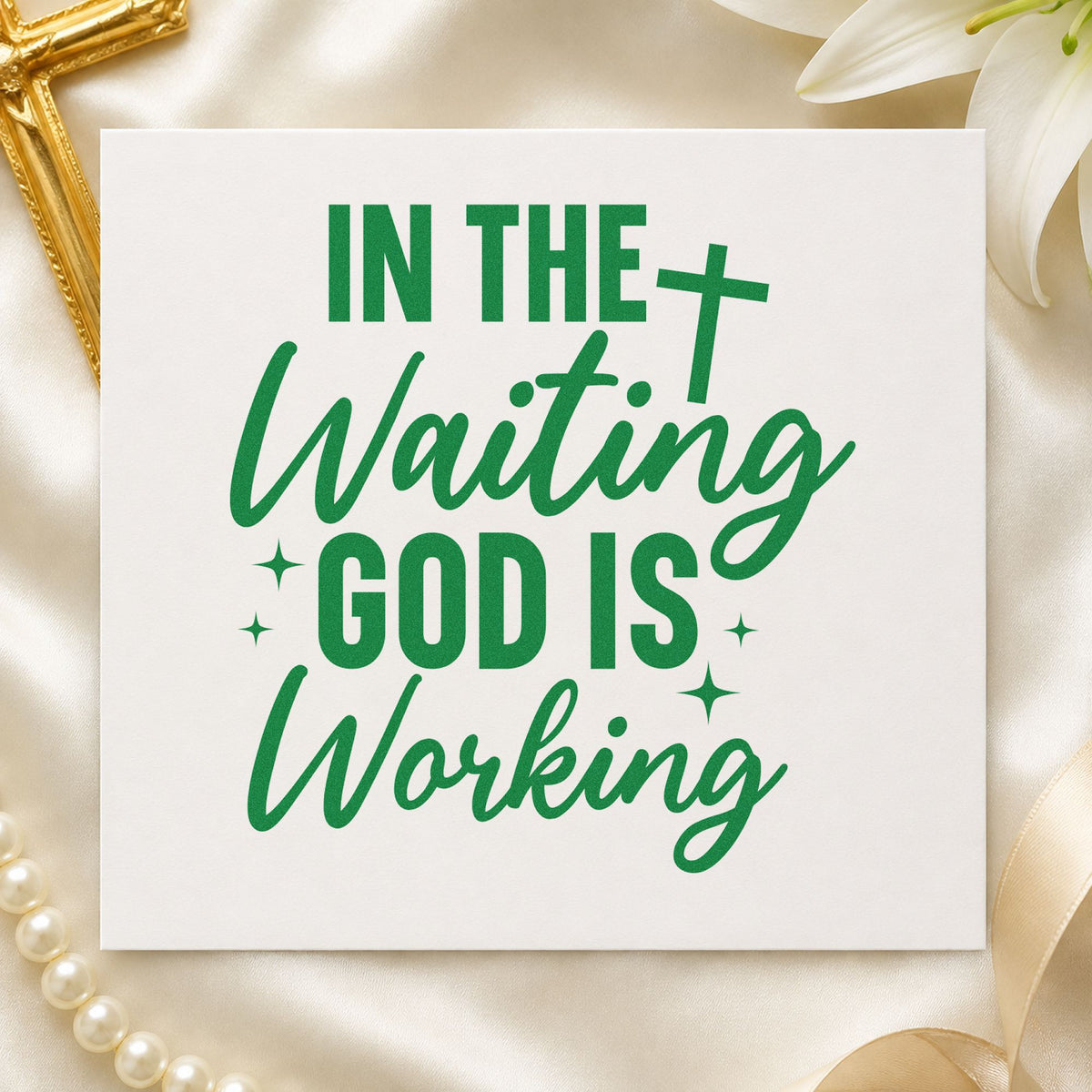 In The Waiting God Is Working Rubber Stamp – Duo Hand in use 3