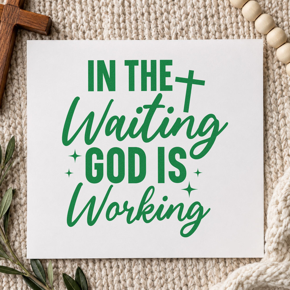 In The Waiting God Is Working Pre-Inked Stamp – PSI in use 8