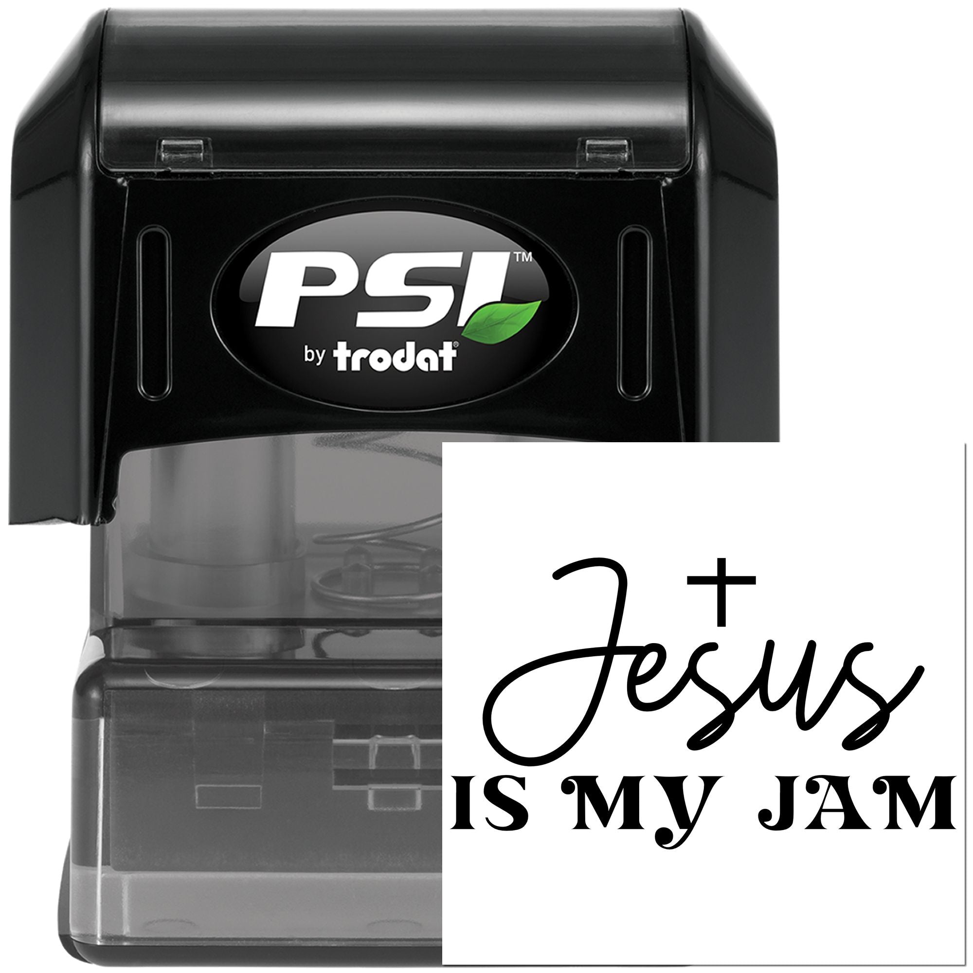 Custom self-inking rubber stamp by PSI Trodat with Jesus is my Jam message for Christian crafts