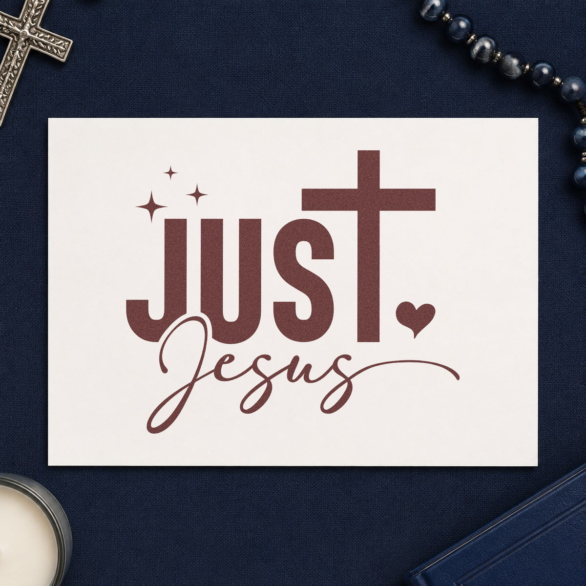 Self-Inking Just Jesus Stamp in use 4