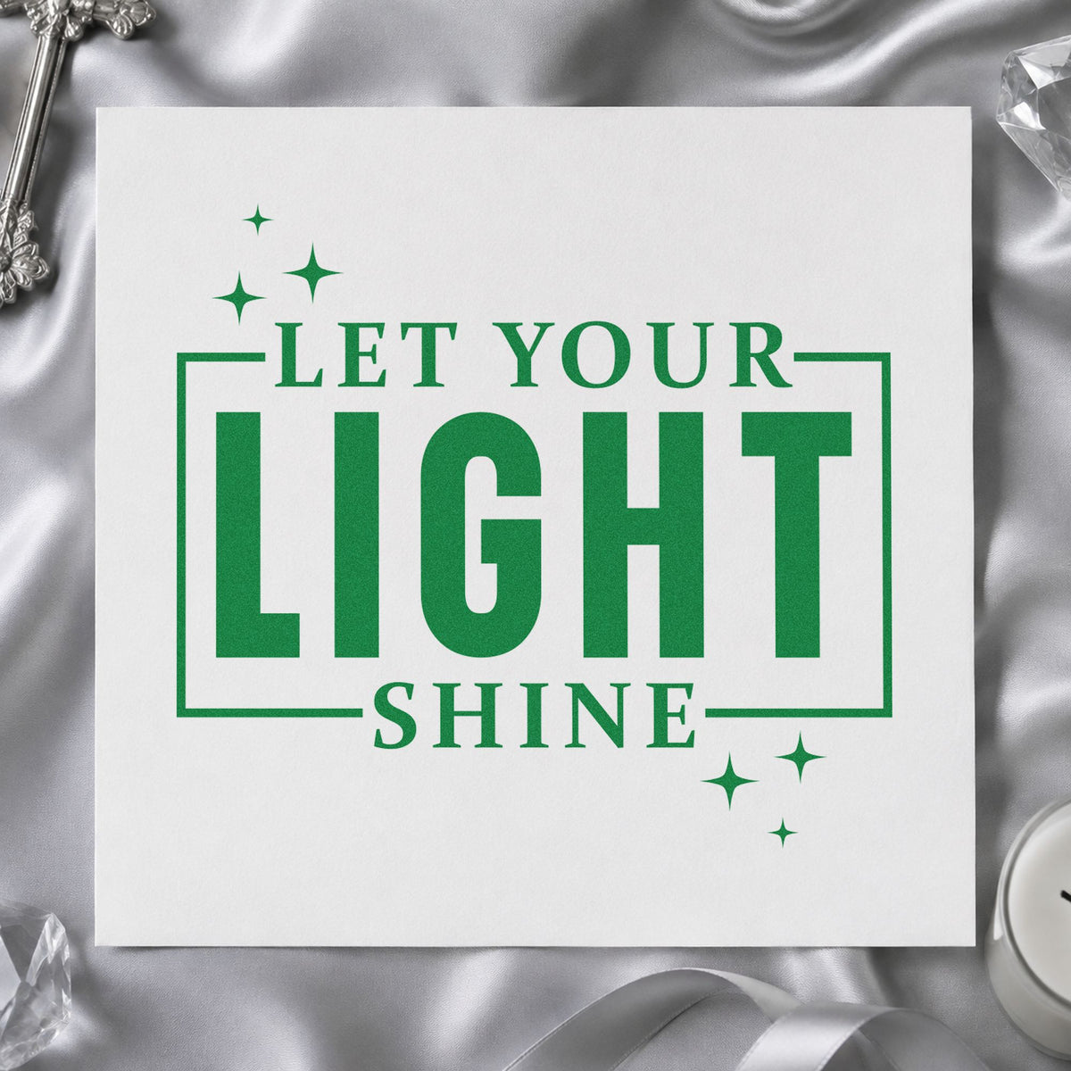 Let Your Light Shine With Sparkles PSI Pre-Inked Stamp in use 3