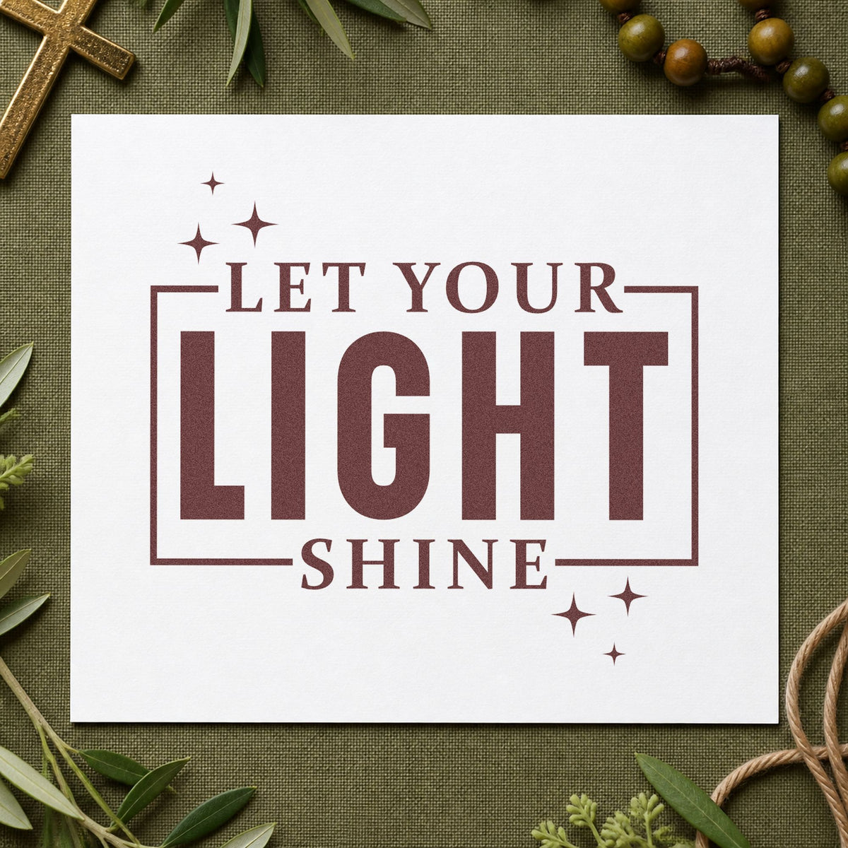 Let Your Light Shine With Sparkles Pre-Inked Stamp – Slim in use 4
