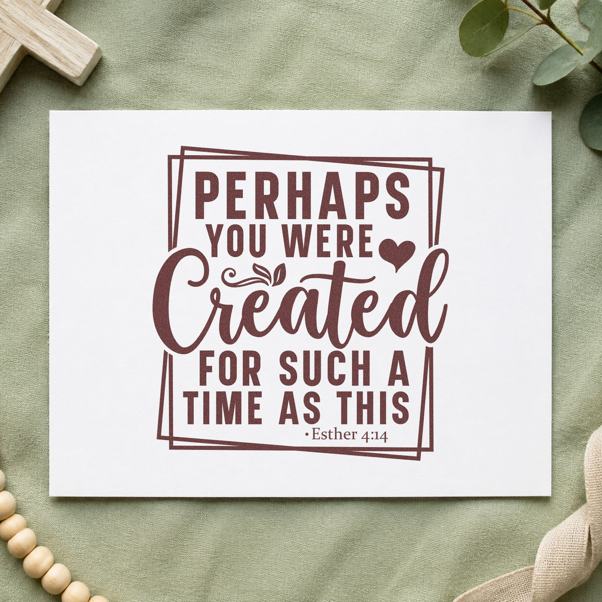 Created for Such a Time rubber stamp printed in brown ink, ready for women's study handouts and similar paper crafts.