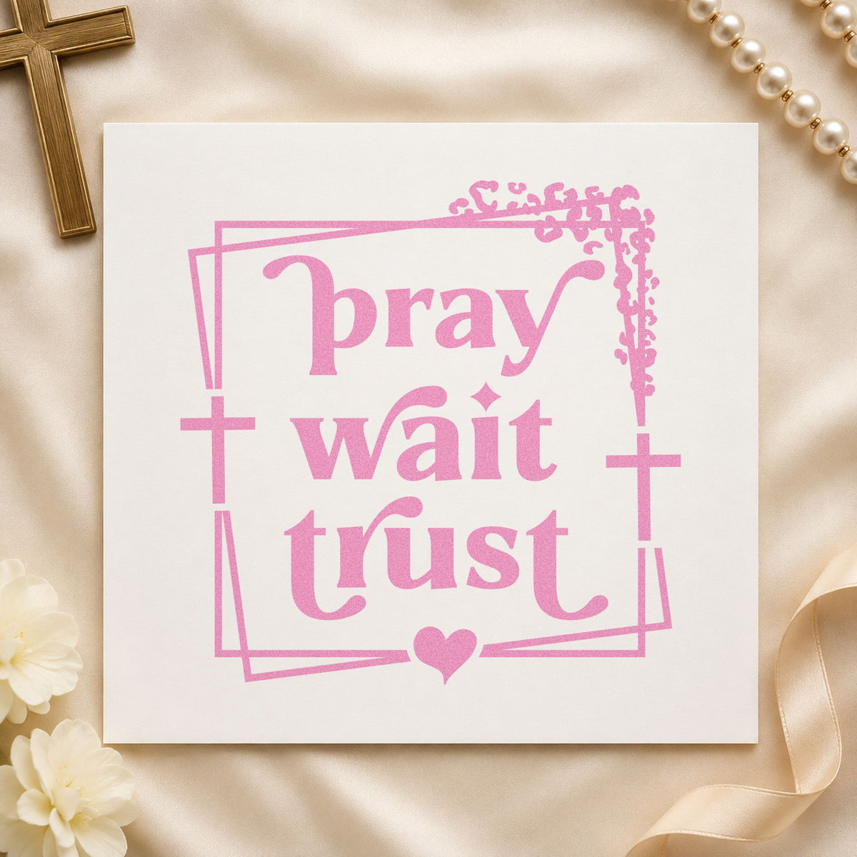 PSI Pre-Inked Pray Wait Trust With Cross Stamp in use 10