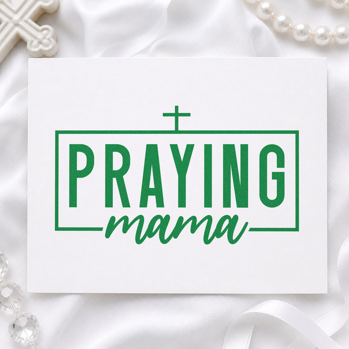 Praying Mama Rubber Stamp – Wood Handle in use 8