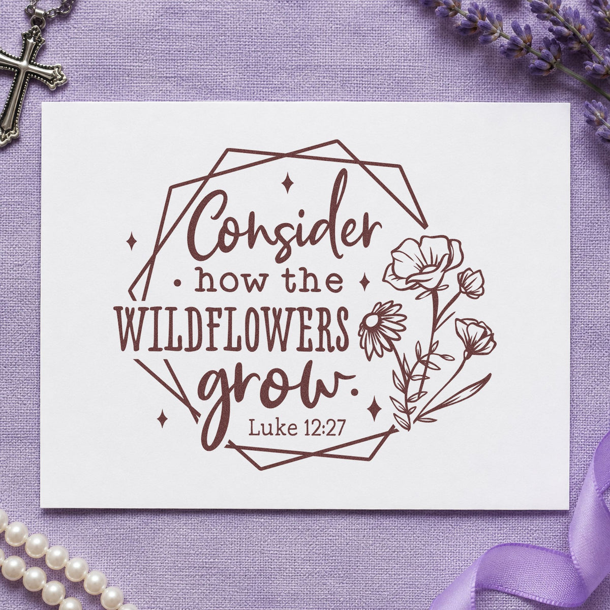 Wildflowers Geometric Frame Pre-Inked Stamp – PSI in use 4