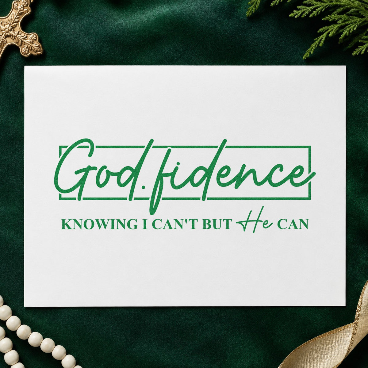 Godfidence Script Framed Lettering Hand Stamp – Duo in use 3