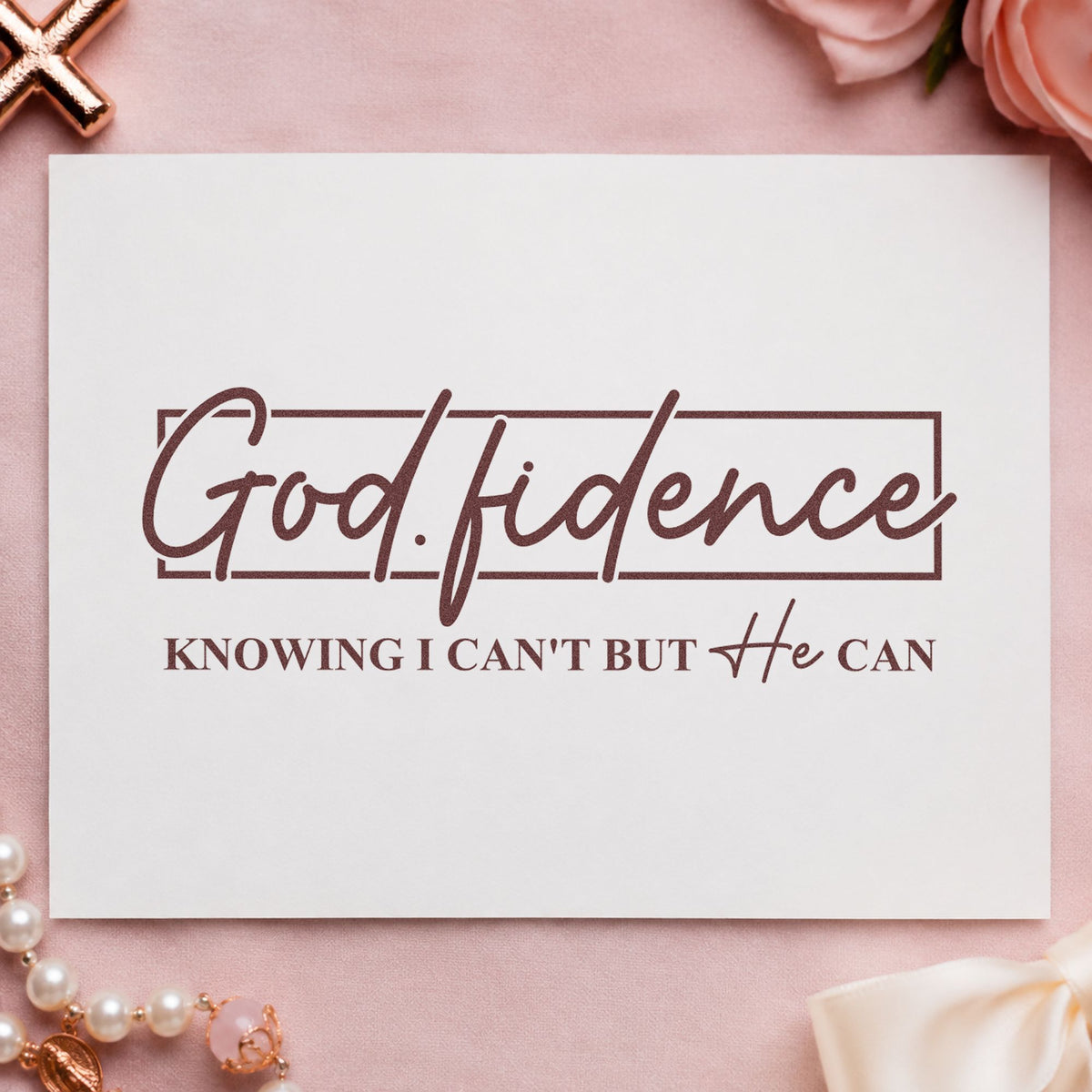 Godfidence Script Framed Lettering Hand Stamp – Duo in use 4