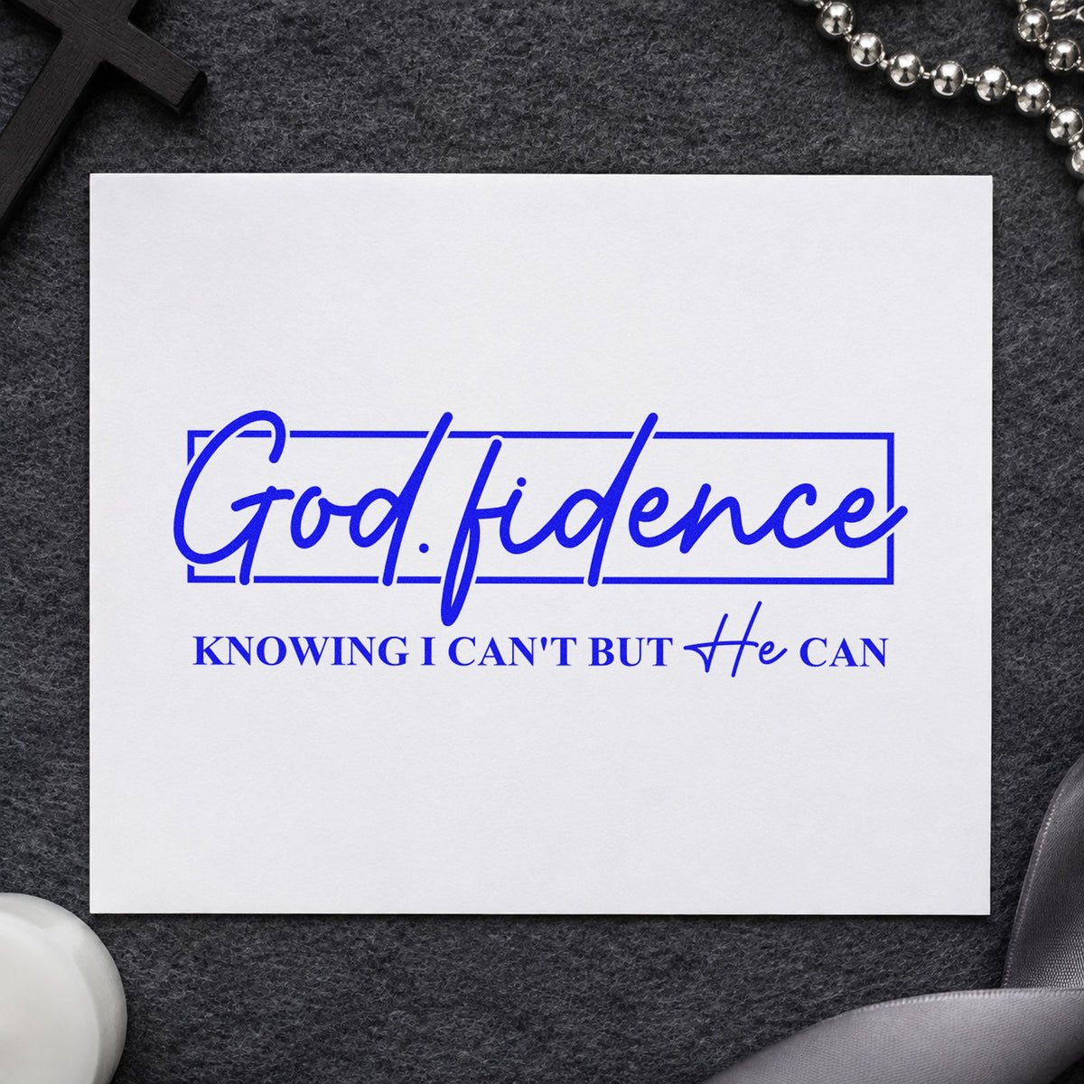 Godfidence Script Framed Lettering Hand Stamp – Duo in use 5