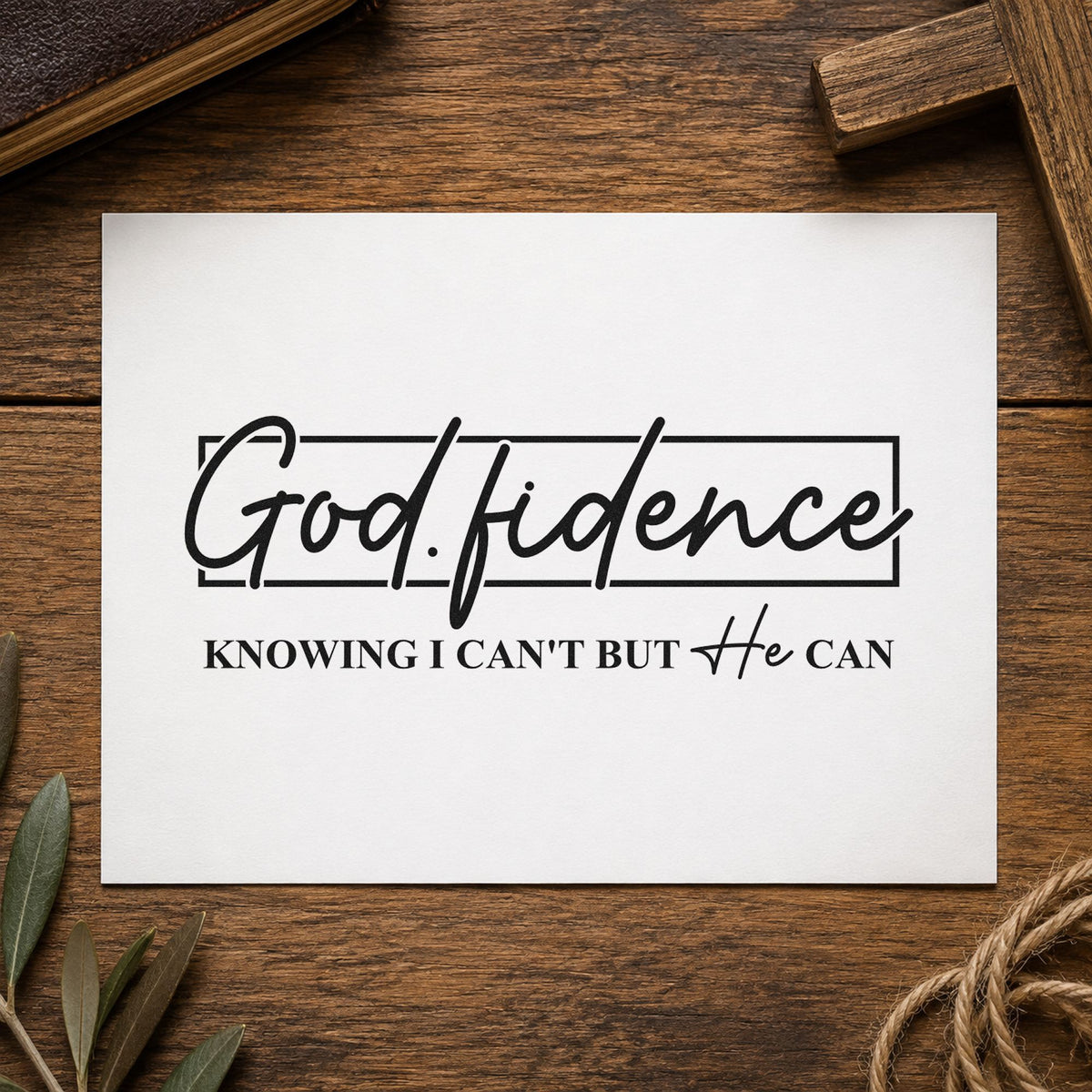 Godfidence Script Framed Lettering Hand Stamp – Duo in use 9