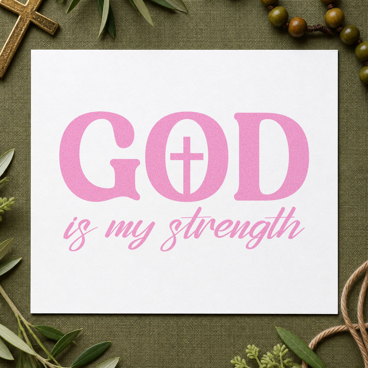 God Is My Strength With Cross Craft Stamp – Self-Inking in use 10