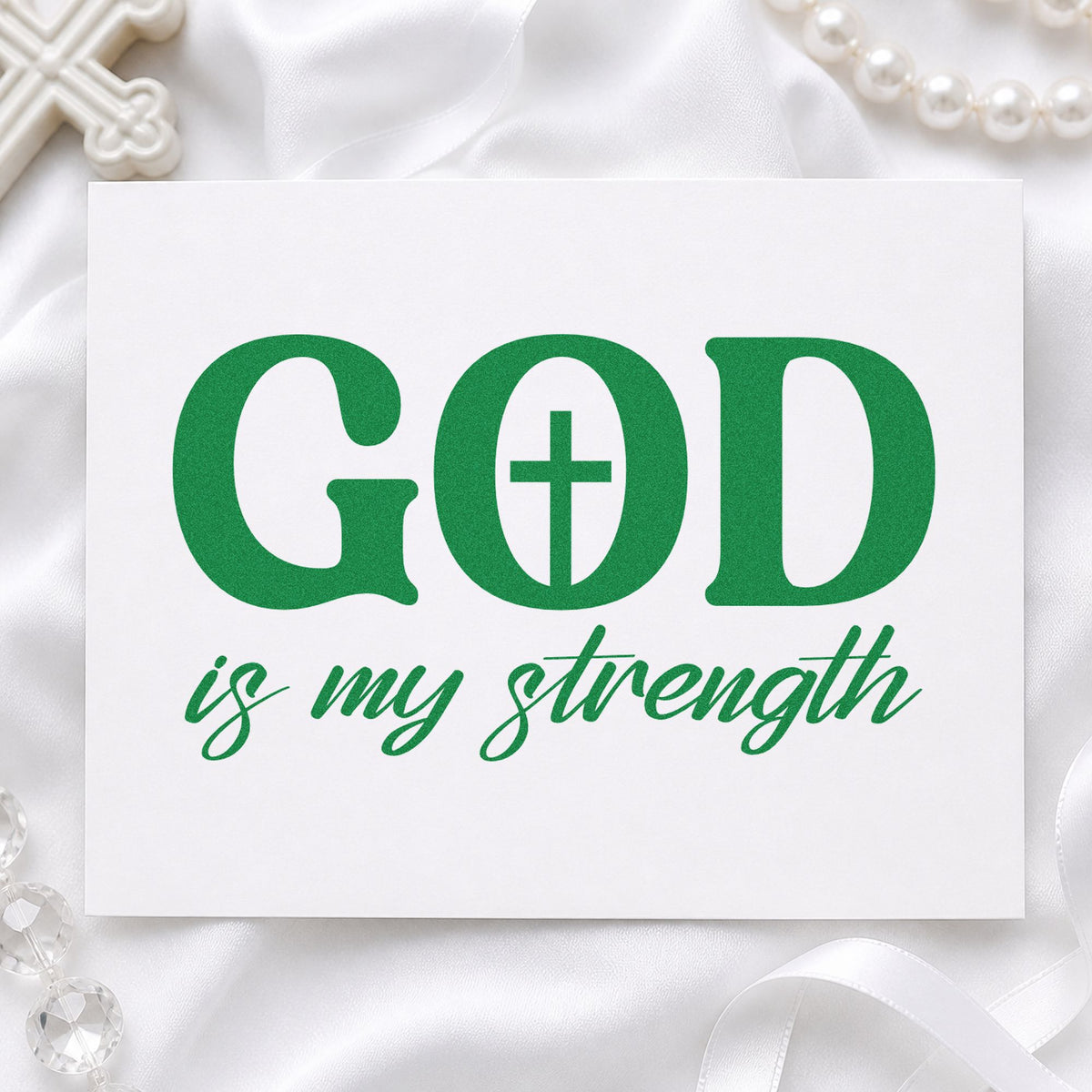 God Is My Strength With Cross Craft Stamp – Self-Inking in use 8