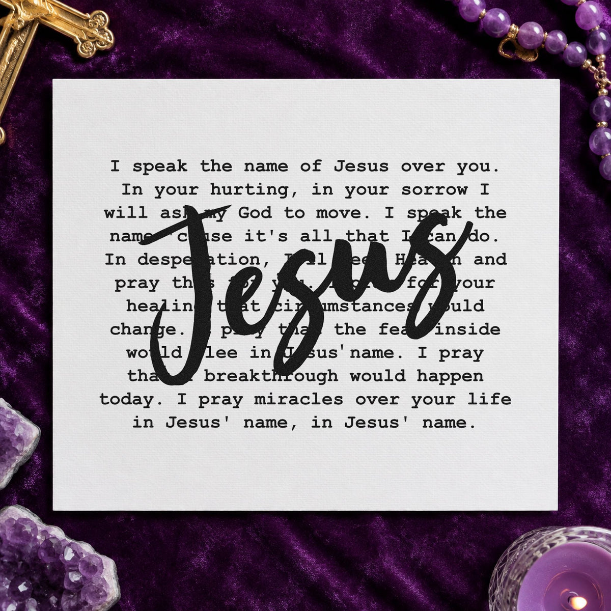 I Speak Jesus rubber stamp printed in black ink, ready for prayer blessing cards and similar paper crafts.
