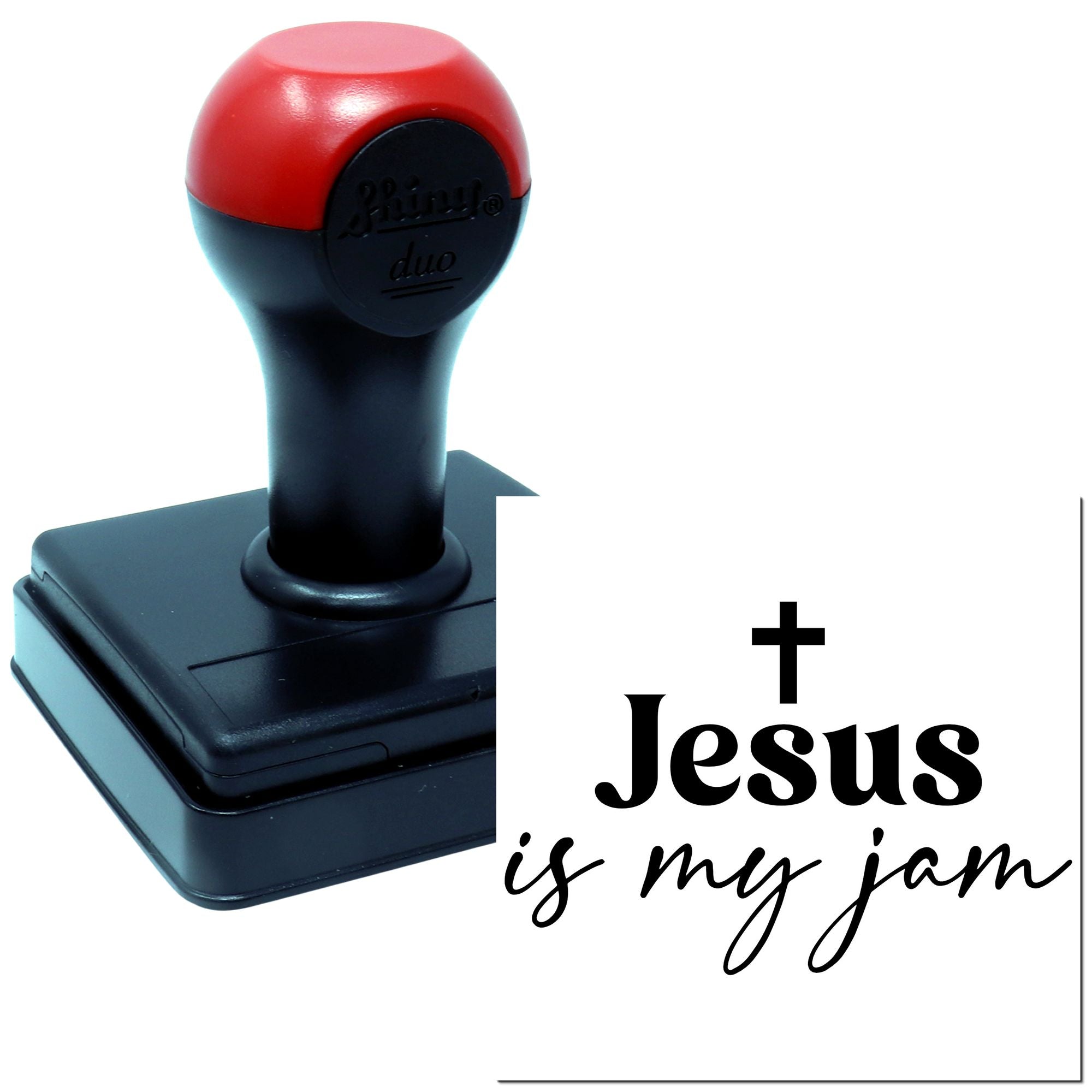 Custom Christian rubber stamp with Jesus is my jam design for faith-based crafts, journaling, and paper projects.