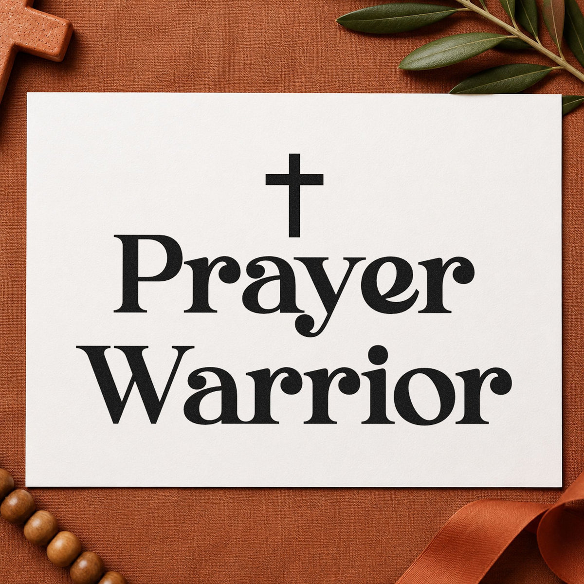 Prayer Warrior Serif rubber stamp printed in black ink, ready for warrior serif cards and similar paper crafts.