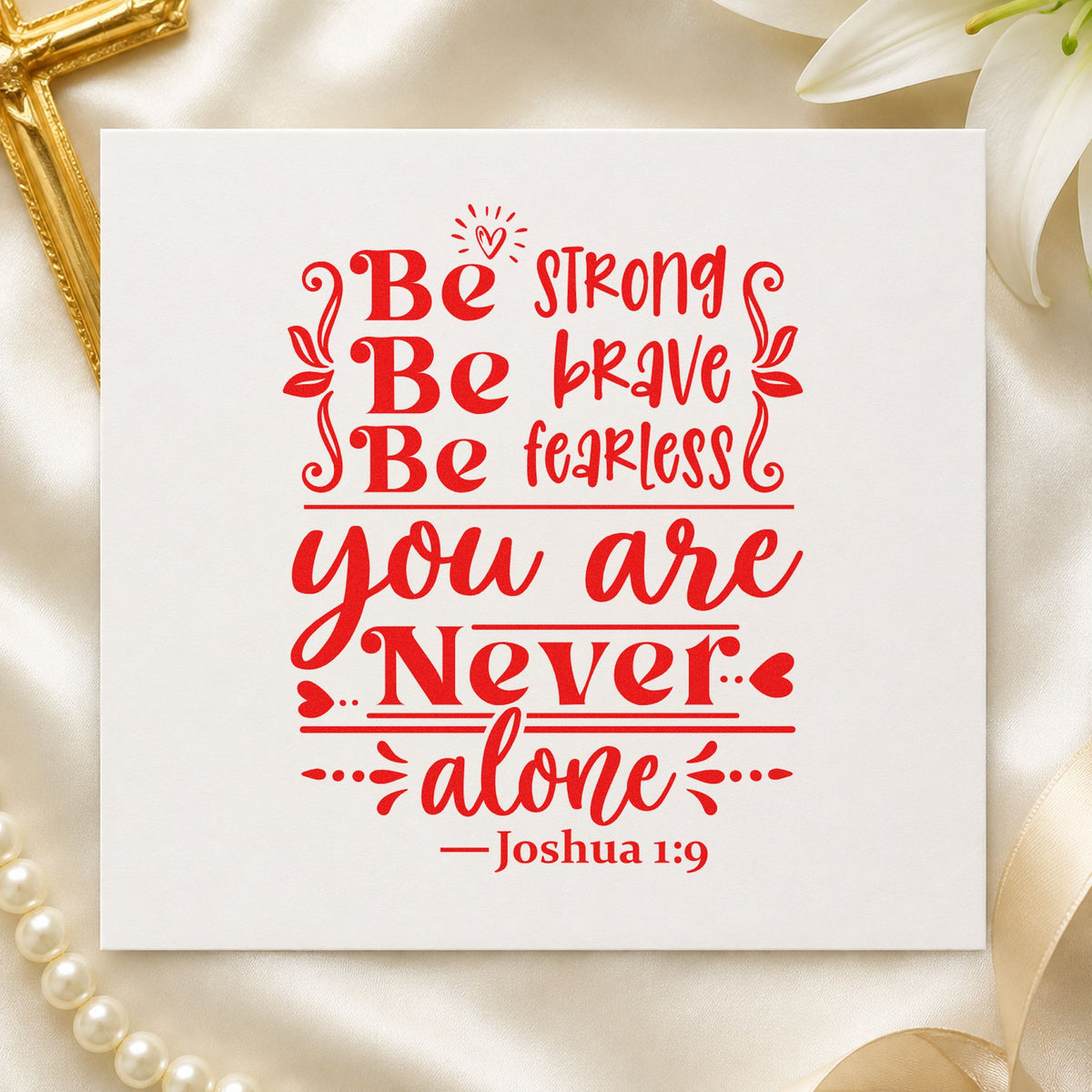 Wood Handle Be Strong Brave Fearless Rubber Stamp in use 7