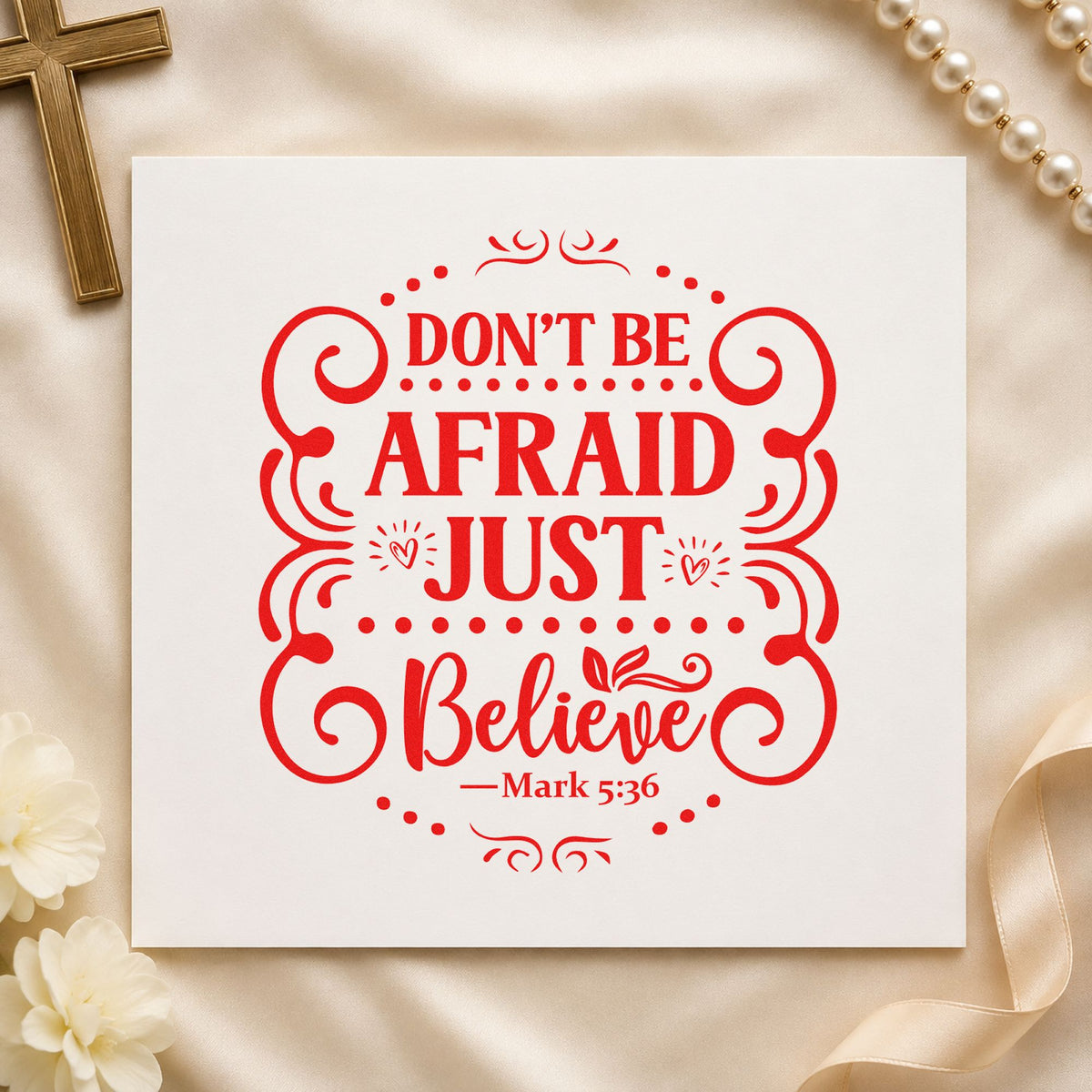 Don't Be Afraid Just Believe Slim Pre-Inked Stamp in use 7