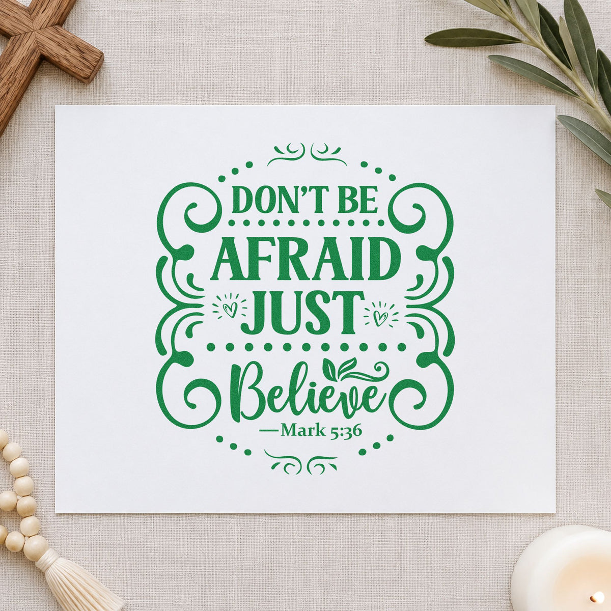 Don't Be Afraid Just Believe Slim Pre-Inked Stamp in use 8