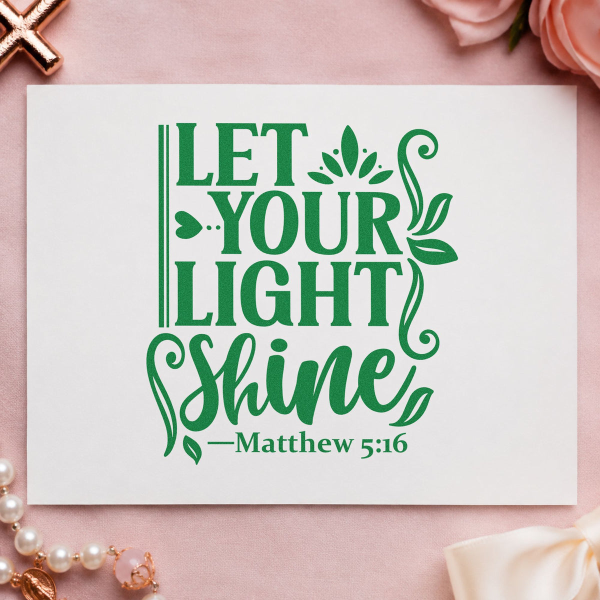 Let Your Light Shine Leaves Slim Pre-Inked Stamp in use 3