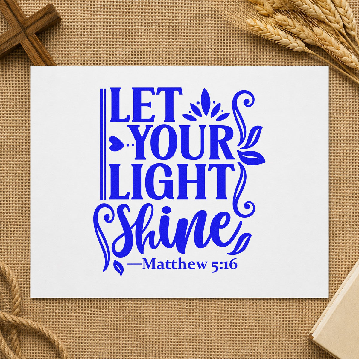 Let Your Light Shine Leaves Slim Pre-Inked Stamp in use 5