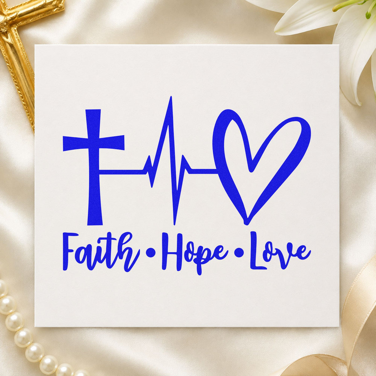 Faith Hope Love Heartbeat Pre-Inked Stamp – PSI in use 5