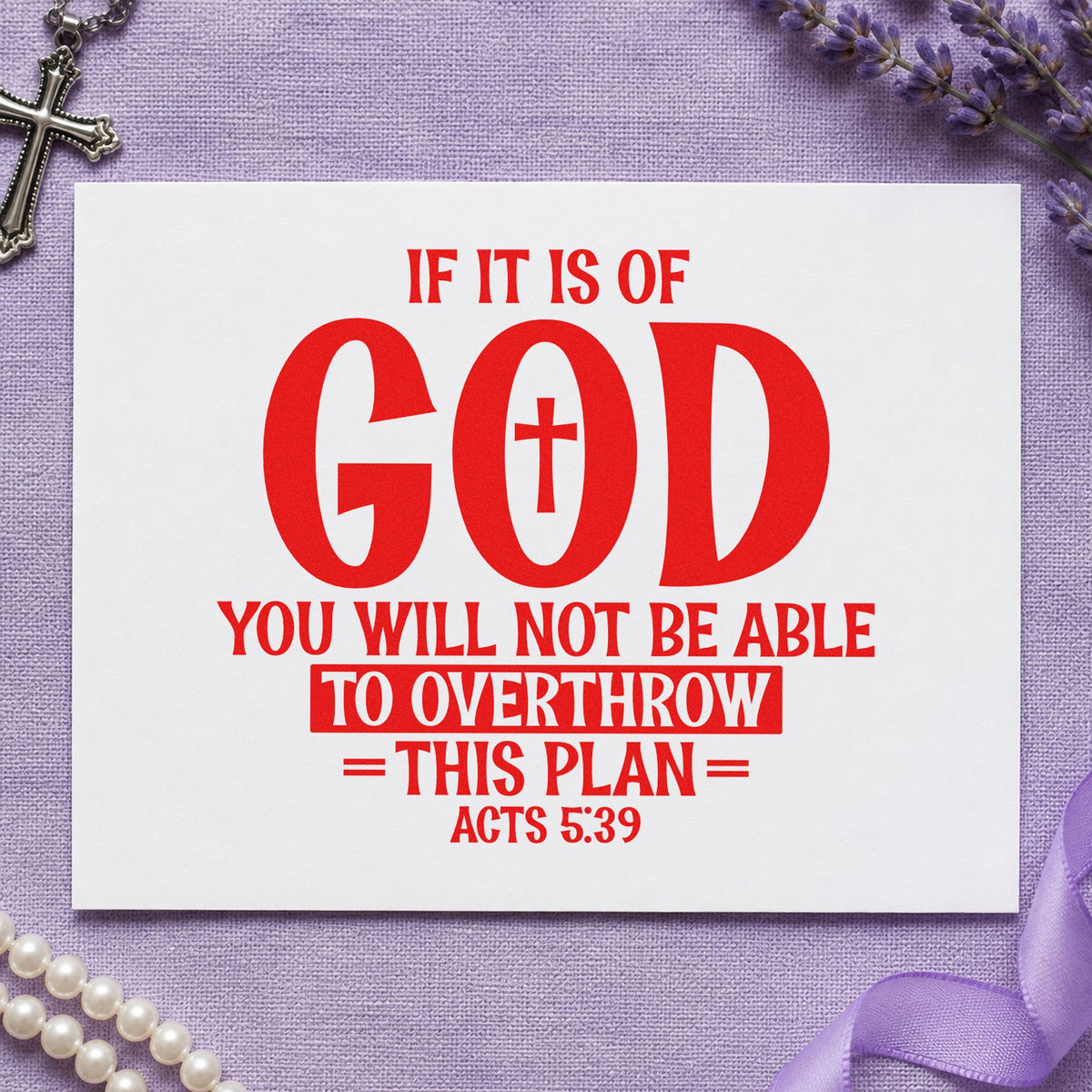 If It Is of God rubber stamp shown in red ink, stamped for projects such as men's group handouts.