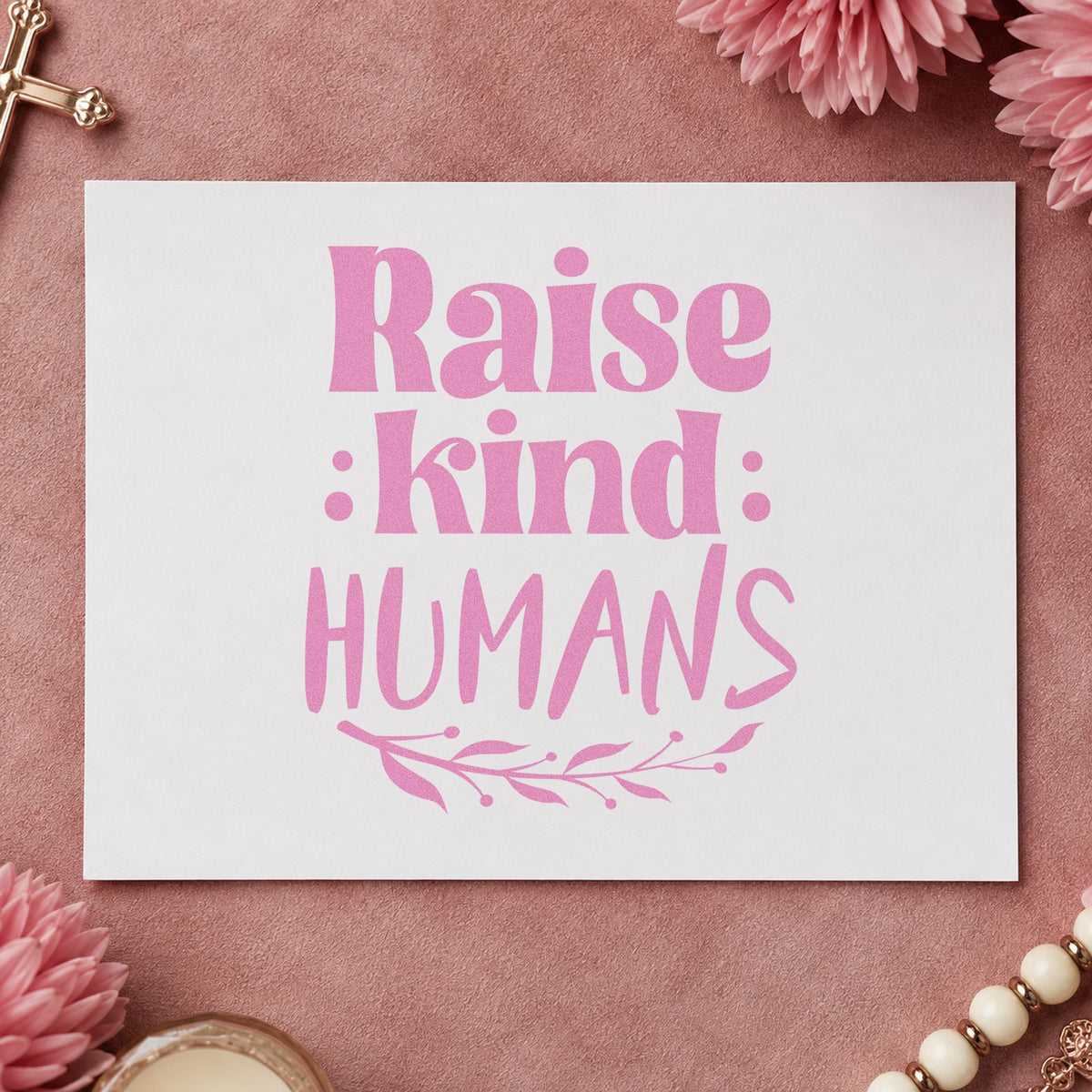 Raise Kind Humans Leaf Accents Stamp – Self-Inking in use 10