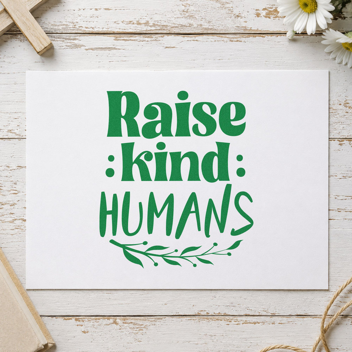 Raise Kind Humans Leaf Accents Hand Stamp – Duo in use 3