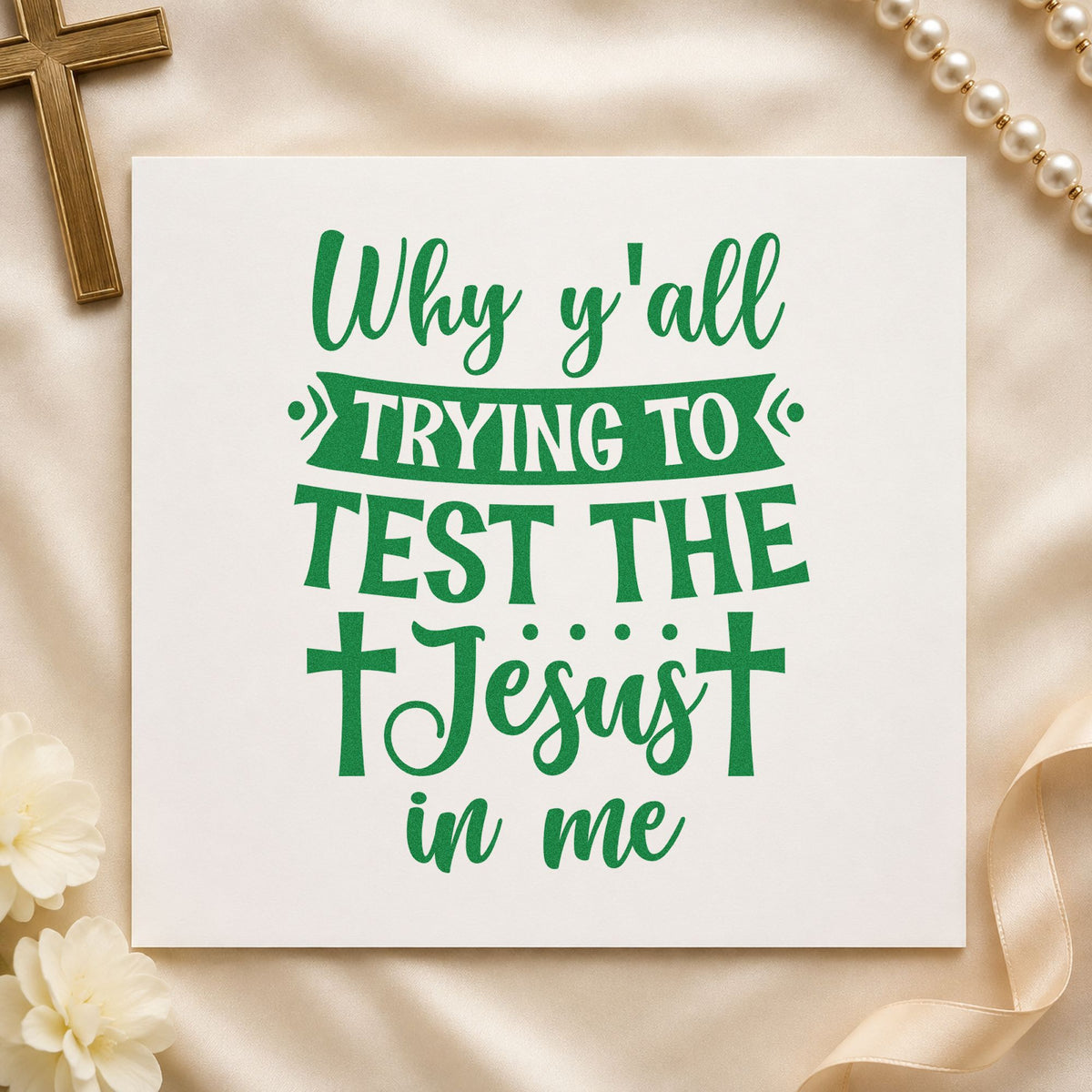 Why Y'all Trying To Test The Jesus In Me Stamp – Duo Hand in use 3