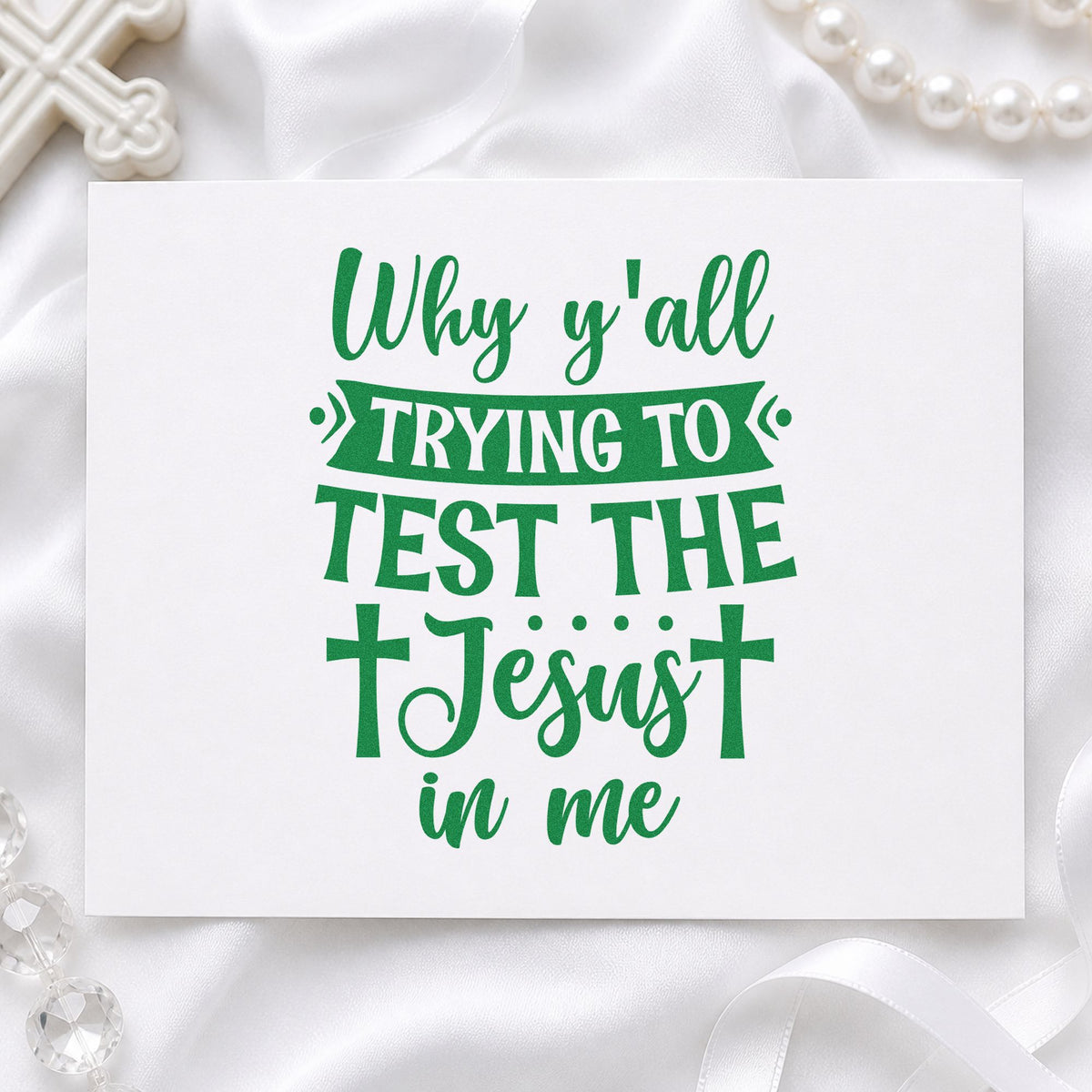 Why Y'all Trying To Test The Jesus In Me Stamp – Duo Hand in use 8