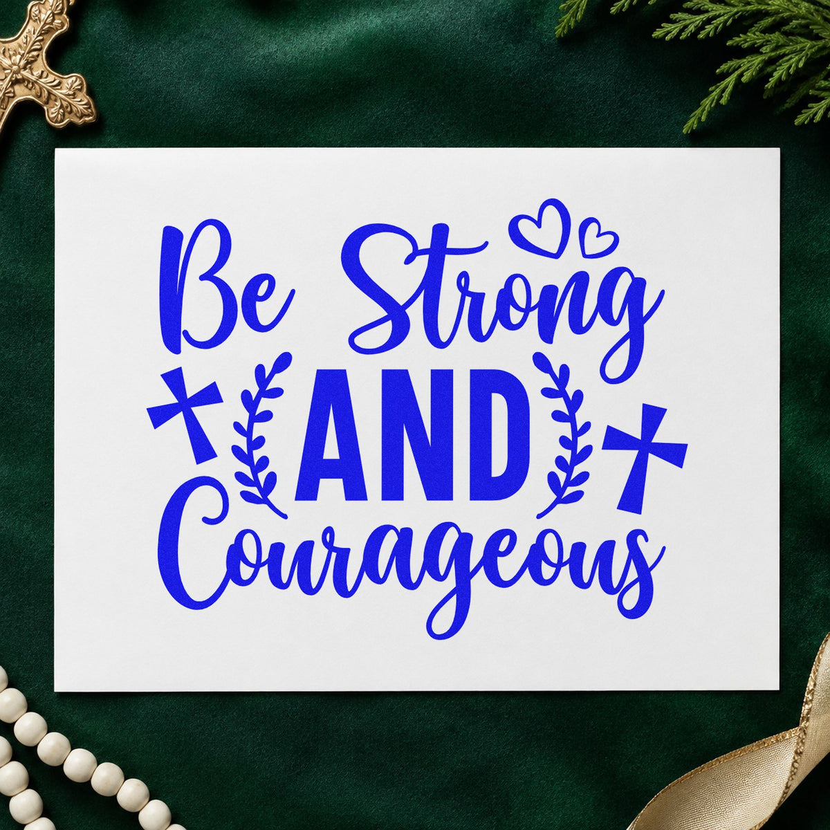 Be Strong And Courageous Slim Pre-Inked Stamp in use 5
