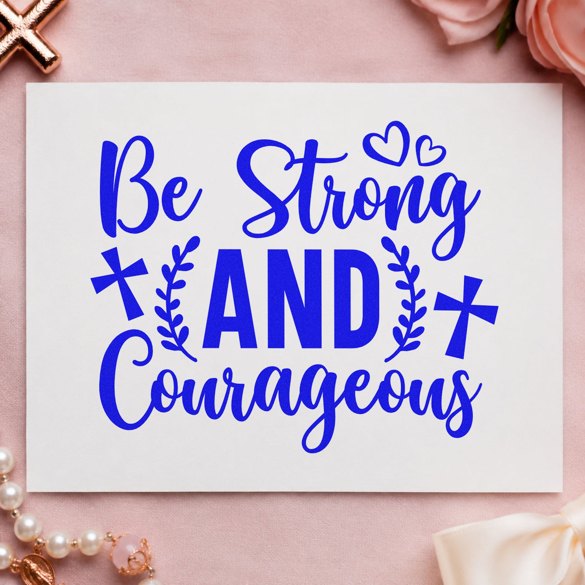 Be Strong And Courageous Slim Pre-Inked Stamp in use 6