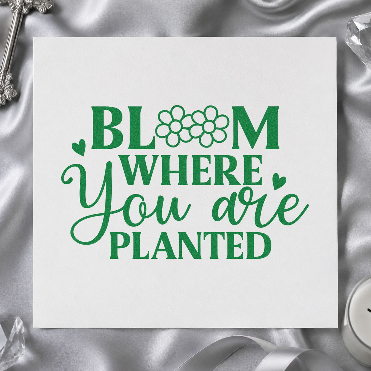 Bloom Where You Are Planted Hand Stamp – Duo in use 3
