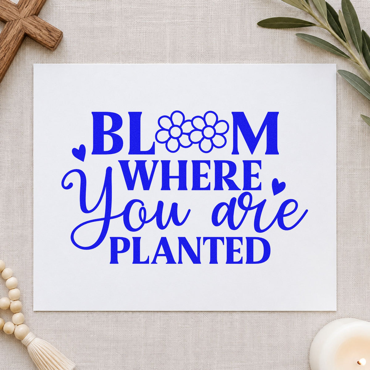 Bloom Where You Are Planted Hand Stamp – Duo in use 6