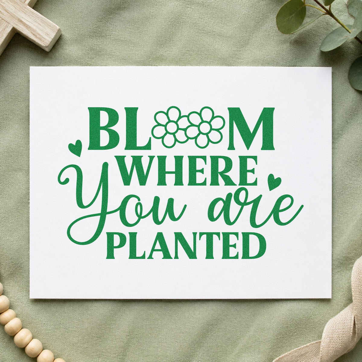 Bloom Where You Are Planted Hand Stamp – Duo in use 8