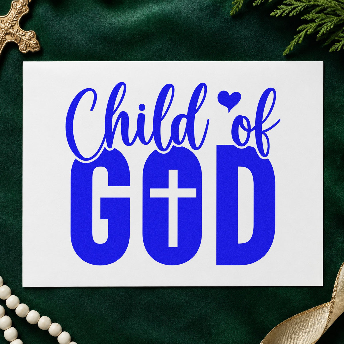 Child Of God With Cross Rubber Stamp – Wood Handle in use 6