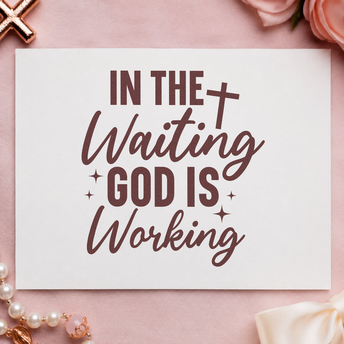 In The Waiting God Is Working With Cross Stamp – Self-Inking in use 4