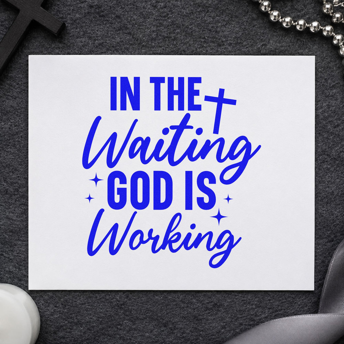 In The Waiting God Is Working With Cross Stamp – Slim Pre-Inked in use 5