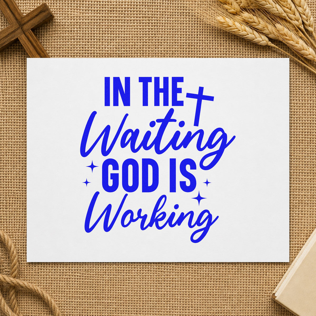 In The Waiting God Is Working With Cross Stamp – Self-Inking in use 6