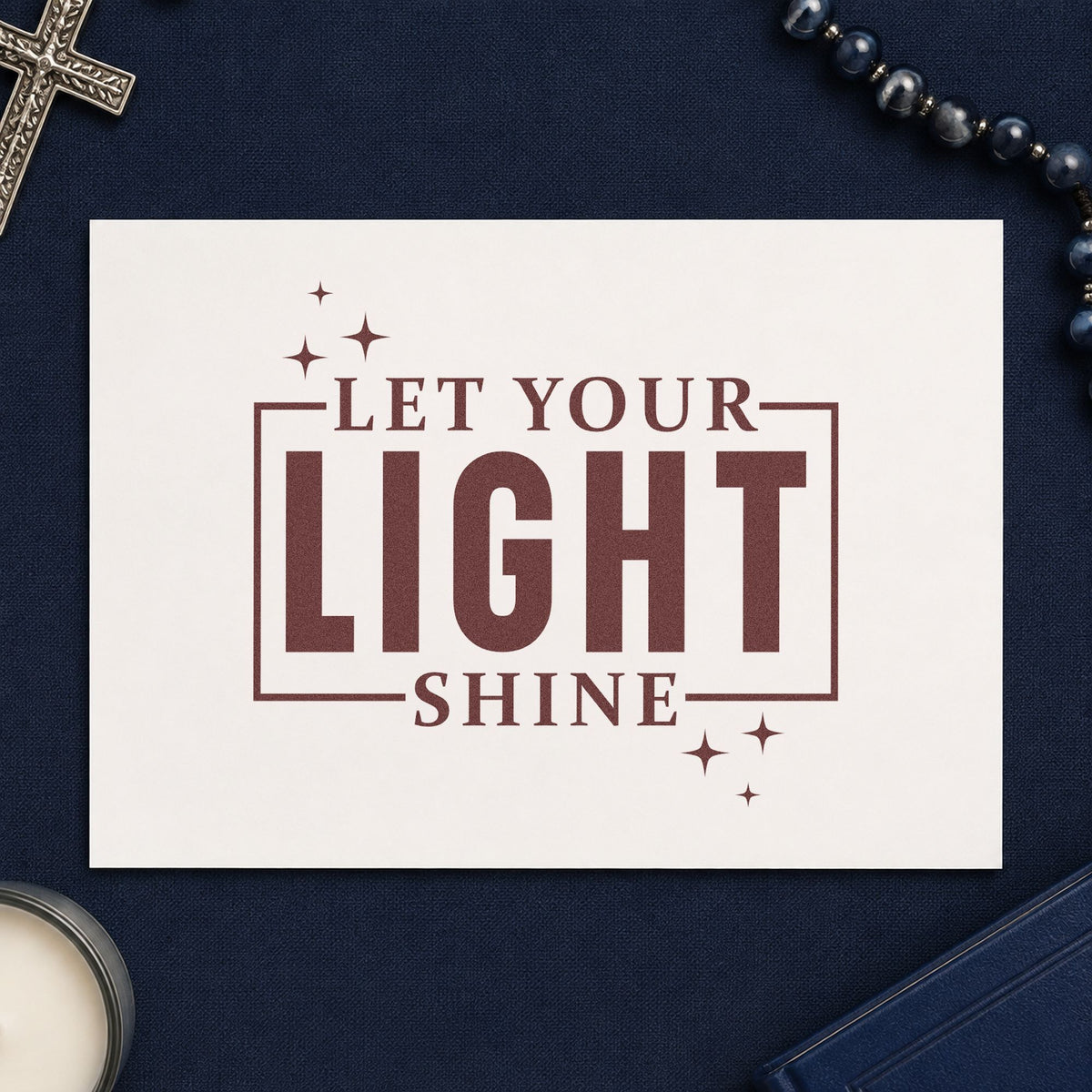 Let Your Light Shine Slim Pre-Inked Stamp in use 4