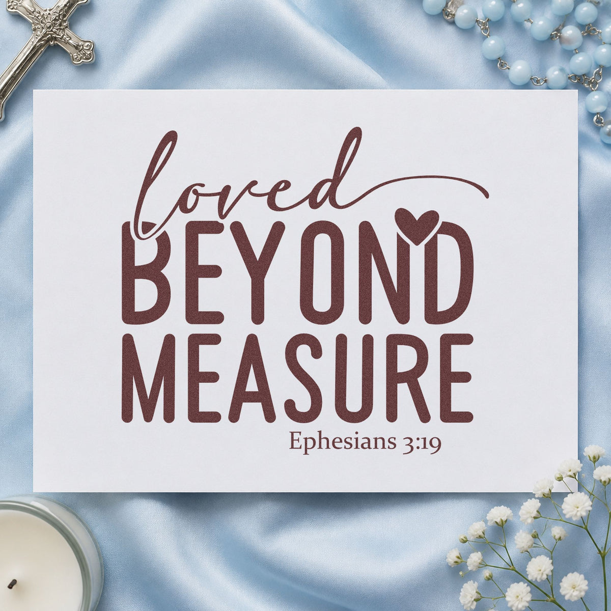 Loved Beyond Measure With Hearts Pre-Inked Stamp – Slim in use 4